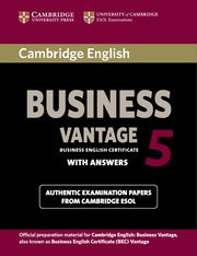 Cambridge English Business 5 Vantage Student's Book with answers