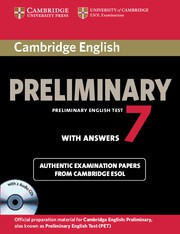 Cambridge English Preliminary 7 Self-study Pack (Student's Book with answers and Audio CDs (2))