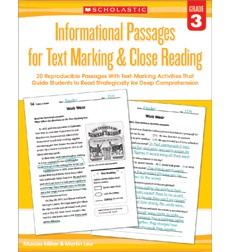 Informational Passages for Text Marking  Close Reading: Grade 3