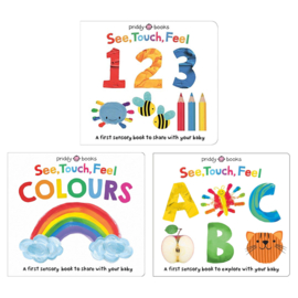 See Touch Feel Series 3 Books Collection Set (123, Colours & ABC)