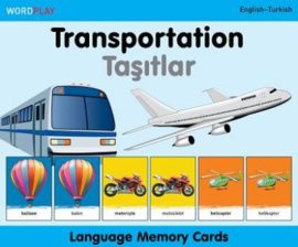 Language Memory Cards – Transportation (English–Turkish)