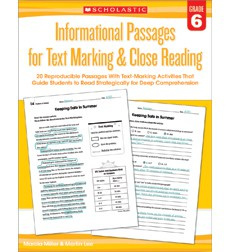 Informational Passages for Text Marking  Close Reading: Grade 6