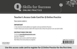 Q Online Practice Teacher Access Code Card