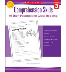 Comprehension Skills: 40 Short Passages for Close Reading: Grade 3
