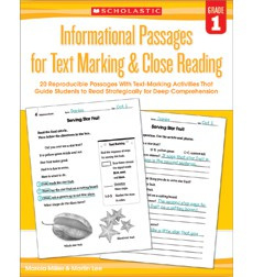 Informational Passages for Text Marking  Close Reading: Grade 1