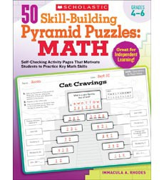50 Skill-Building Pyramid Puzzles: Math: Grades 4-6