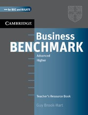 Business Benchmark Second edition Advanced Teacher's Resource Book for BEC and BULATS