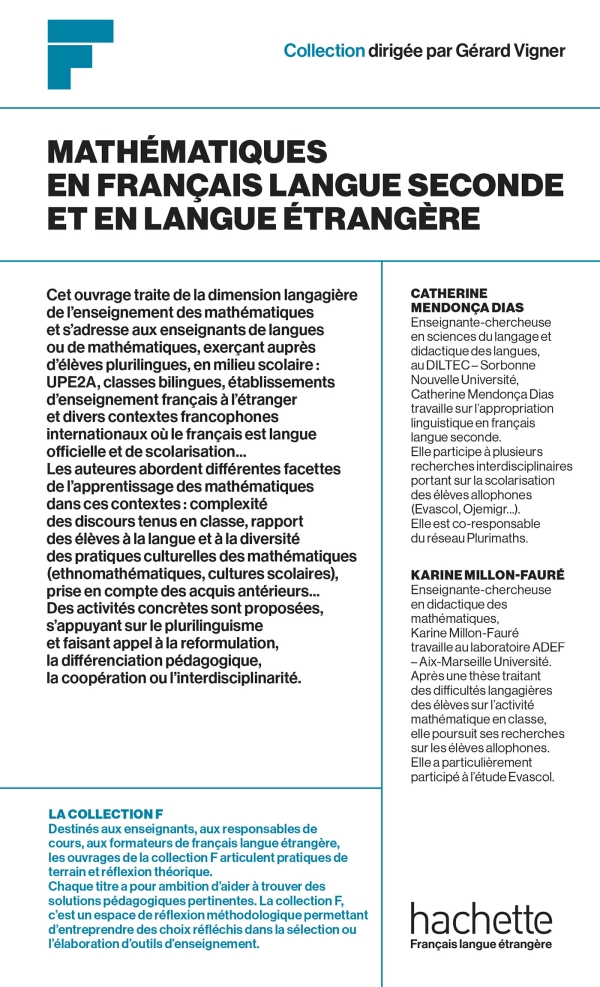 Mathématiques en français langue seconde ou en langue étrangère