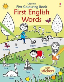 First colouring book: First English words