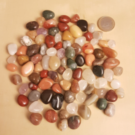 Mix van kleine getrommelde edelstenen (250 gram)