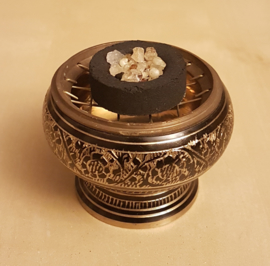 Metalen ronde korrelwierook brander - zwart  - 6cm