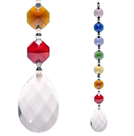 Feng Shui Raamhanger Chakra ketting met Druppel - 20 cm