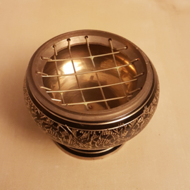 Metalen ronde korrelwierook brander - zwart  - 6cm