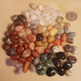 Mix van kleine getrommelde edelstenen (250 gram)