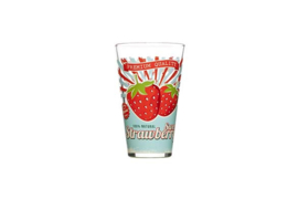 Glas, aardbei, voor water, fris en limonade, set van 6