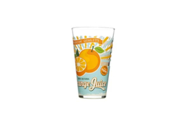 Glas, sinaasappel, voor water, fris en limonade, set van 6