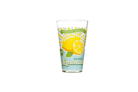 Glas, citroen, voor water, fris en limonade, set van 6