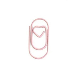 Paperclips met hartje roze 20 mm | 100 stuks