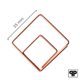 Paperclips vierkant koper 25 mm | 50 stuks