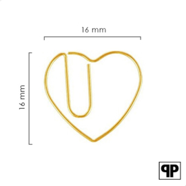 Paperclips hartje goud 16 mm | 50 stuks