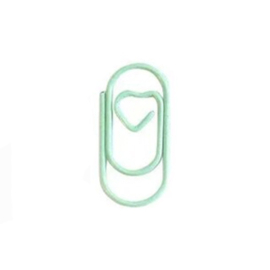 Paperclips met hartje groen 20 mm | 100 stuks