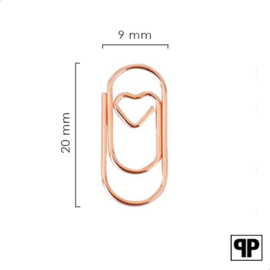 Paperclips met hartje koper 20 mm | 100 stuks