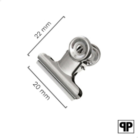 Bulldog clip zilver 20 mm