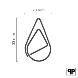 Paperclips druppel koper 33 mm | 100 stuks