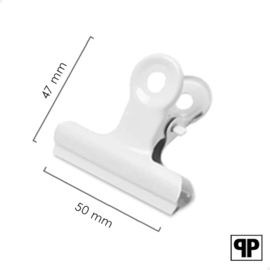 Bulldog clip wit 50 mm