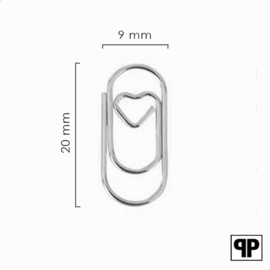 Paperclips met hartje zilver 20 mm | 100 stuks