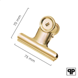 Bulldog clip goud 75 mm