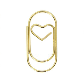 Paperclips met hartje goud 38 mm | 10 stuks