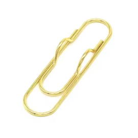 Paperclip met penhouder goud