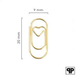 Paperclips met hartje goud 20 mm | 100 stuks