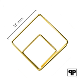 Paperclips vierkant goud 25 mm | 50 stuks