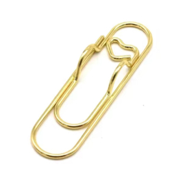 Paperclip met penhouder hartje goud