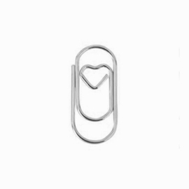 Paperclips met hartje zilver 20 mm | 100 stuks