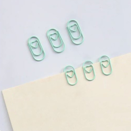 Paperclips met hartje groen 20 mm | 100 stuks