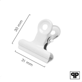 Bulldog clip wit 31 mm