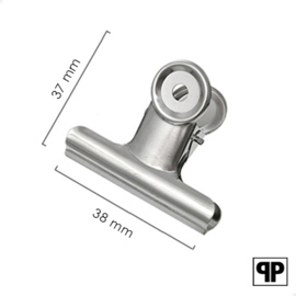 Bulldog clip zilver 38 mm