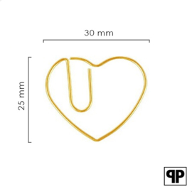 Paperclips hartje goud 25 mm | 10 stuks