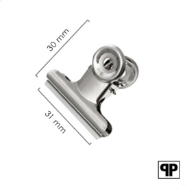 Bulldog clip zilver 31 mm