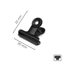 Bulldog clip zwart 20 mm