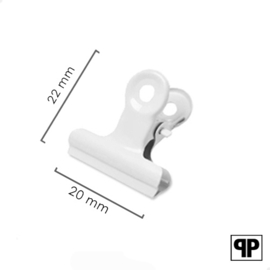 Bulldog clip wit 20 mm