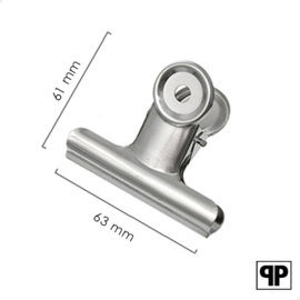 Bulldog clip zilver 63 mm