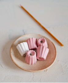 Porseleinen kaarsenhouder voor verjaardagskaarsjes - Roze glazend