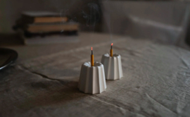 Porseleinen kaarsenhouder voor verjaardagskaarsjes - Wit mat