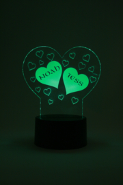 Hart met namen led lamp