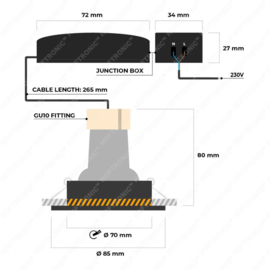 Smart LED inbouwspot Bari wit 2700K - Hoftronic