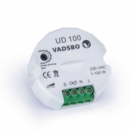 Vadsbo LED dimmer 100W UD100 Pulsdrukker bediening op meerdere plaatsen te bedienen indien gewenst
